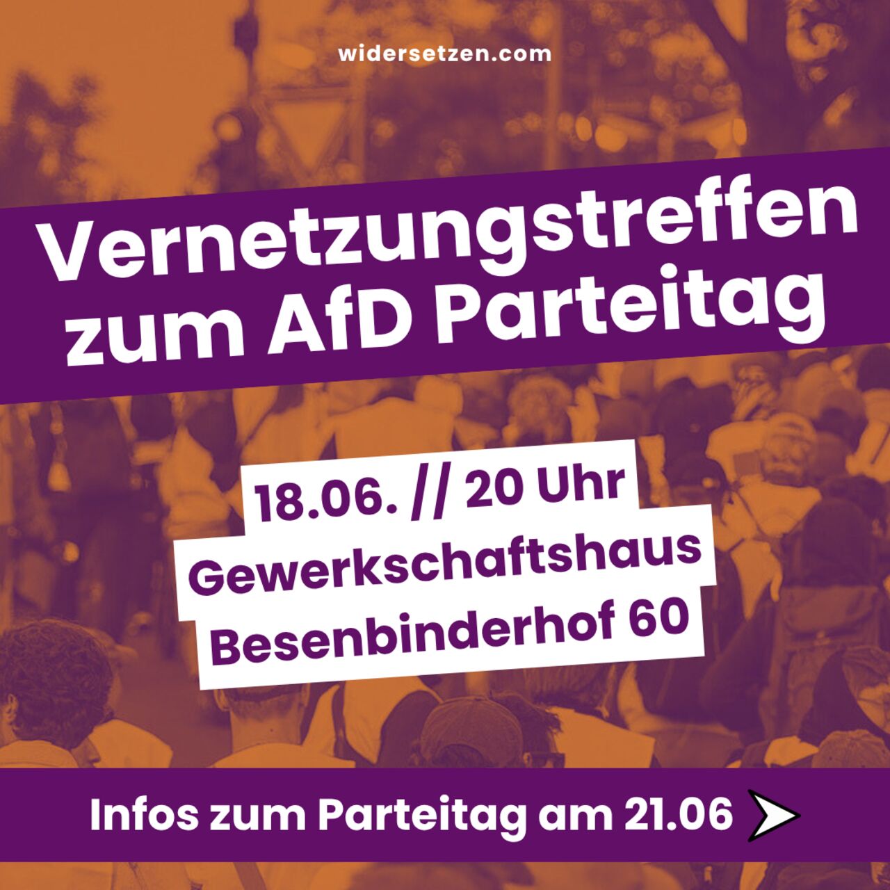 Sharepic im Widersetzen Design für das Vernetzungstreffen