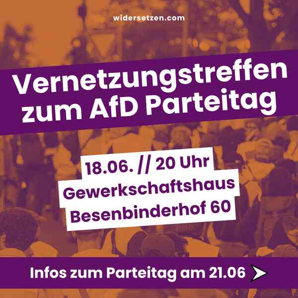 Sharepic im Widersetzen Design für das Vernetzungstreffen