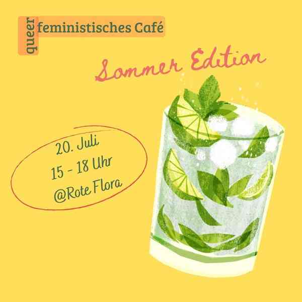 Gelber Hintergrund mit Cocktailglas (gefüllt mit durchsichtiger Flüssigkeit & Limettenspalten)