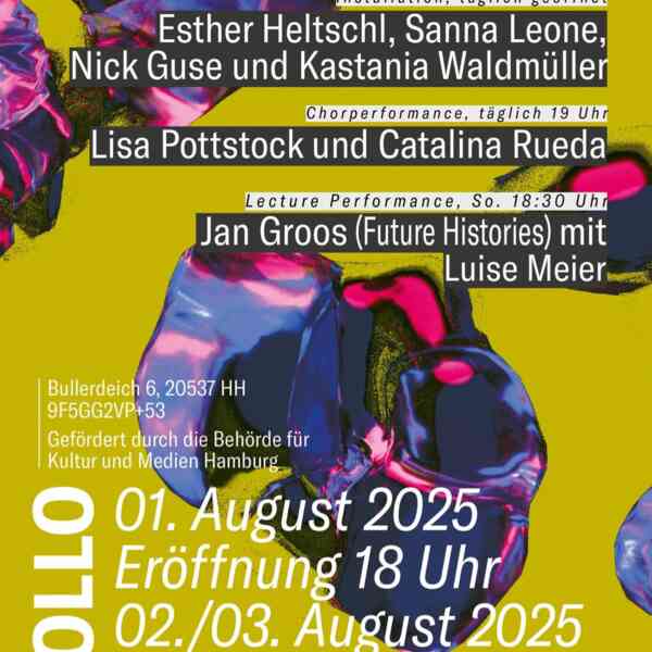 ONLINE-FLYER für das gesamte Zollo-Wochenende mit Ausstellung, Performance und Future Histories 
