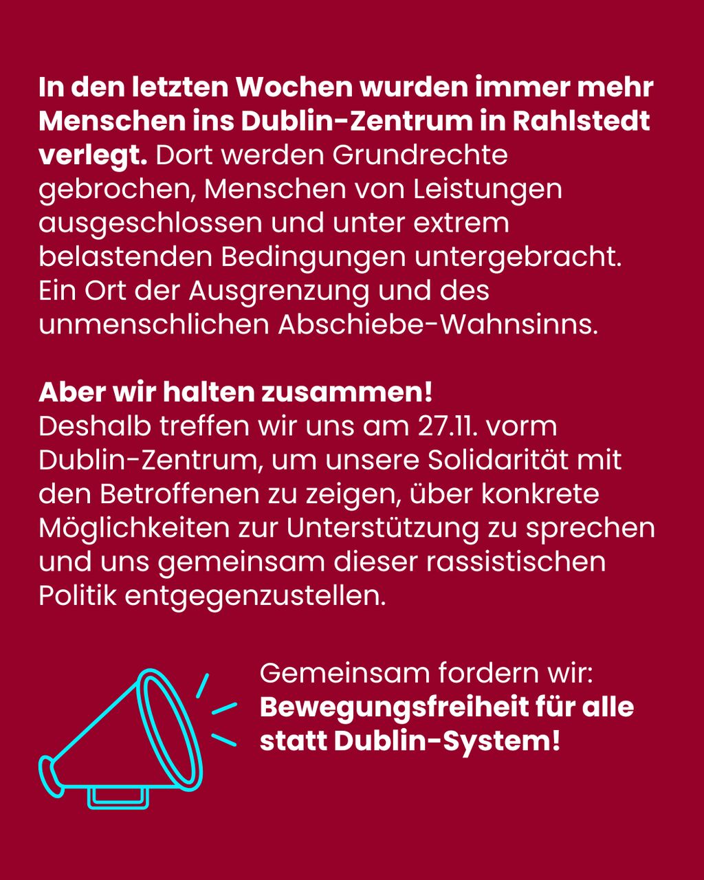 Wir halten zusammen - Bewegungsfreiheit statt Dublin-System /14