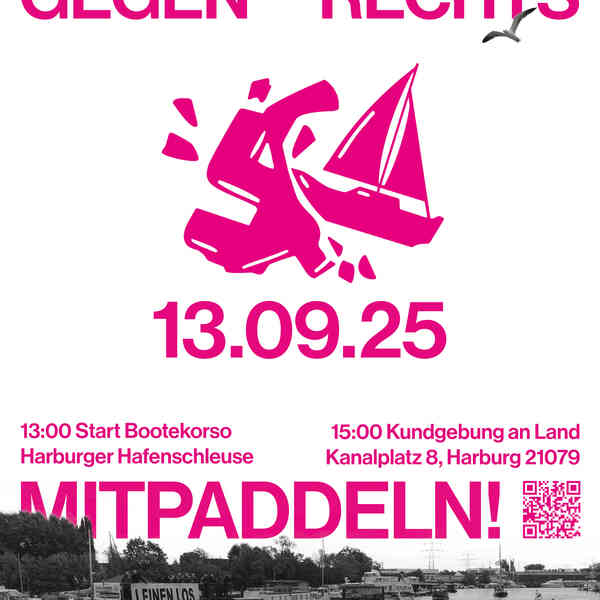 Plakat Wasserdemo gegen Rechts 2025