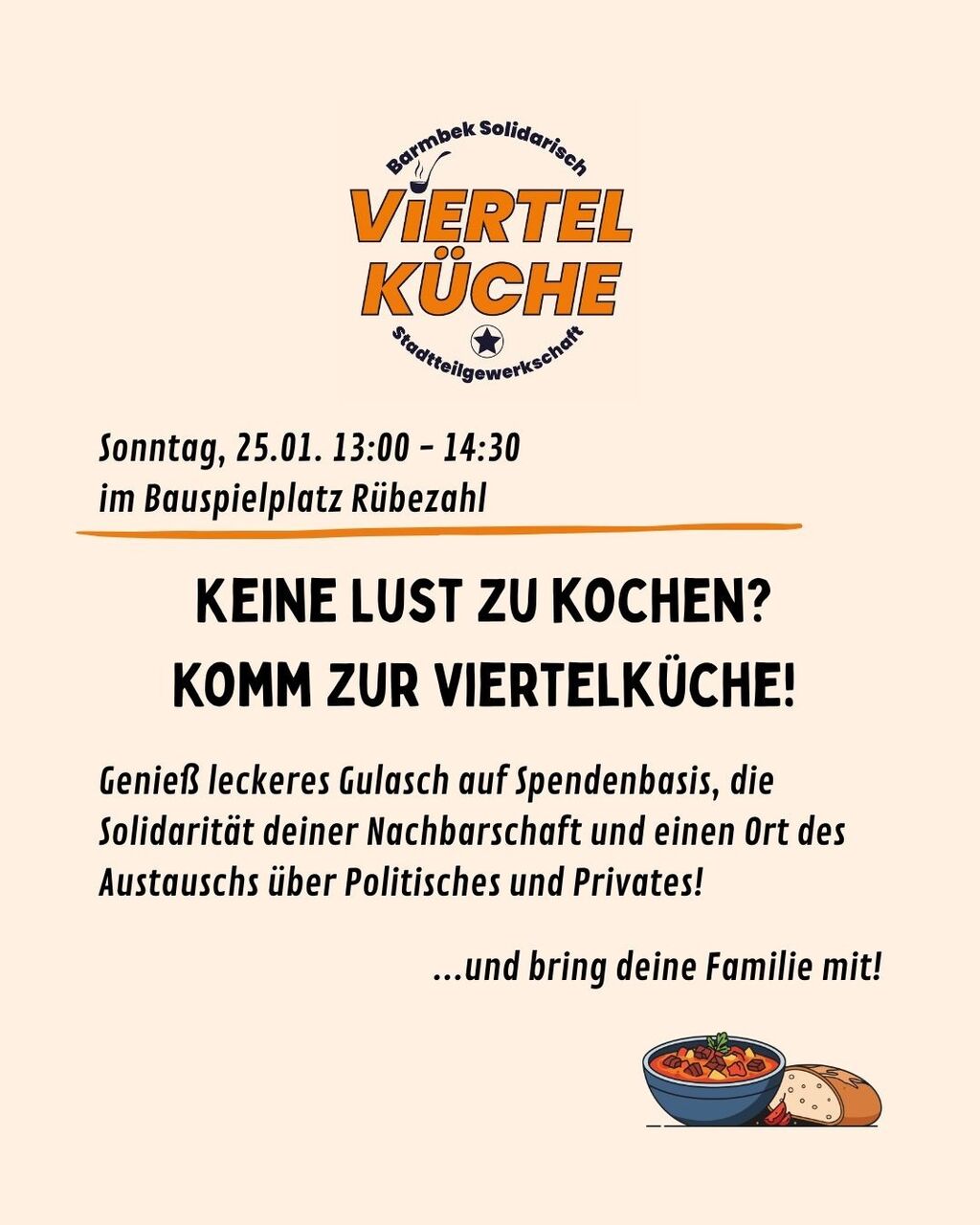 Mobibild zur Viertelküche im Januar mit den im Beitrag genannten Daten und einem Bild von einem Gulasch.