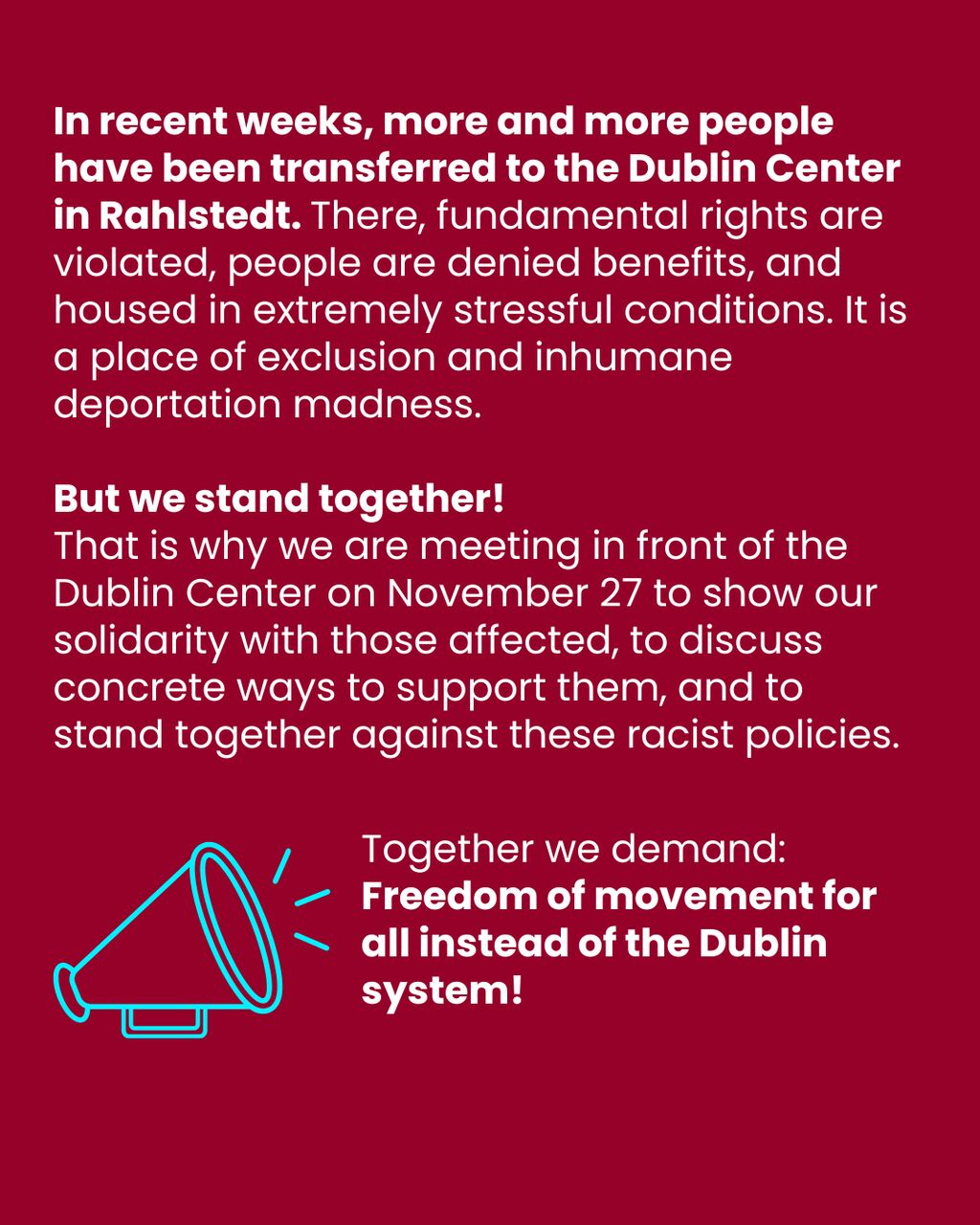 Wir halten zusammen - Bewegungsfreiheit statt Dublin-System /12