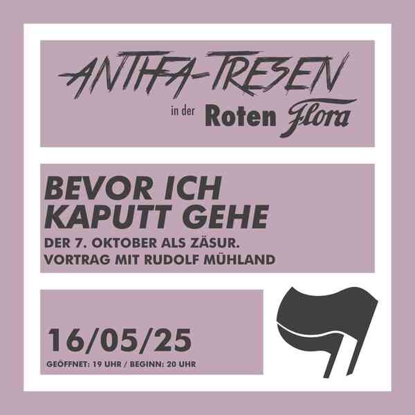 Antifa-Tresen in der Roten Flora. "Bevor ich kap