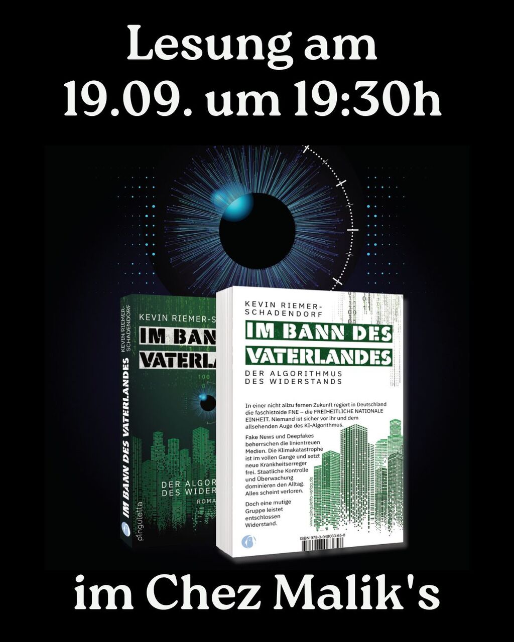 Plakat zur Lesung im Chez Malik's