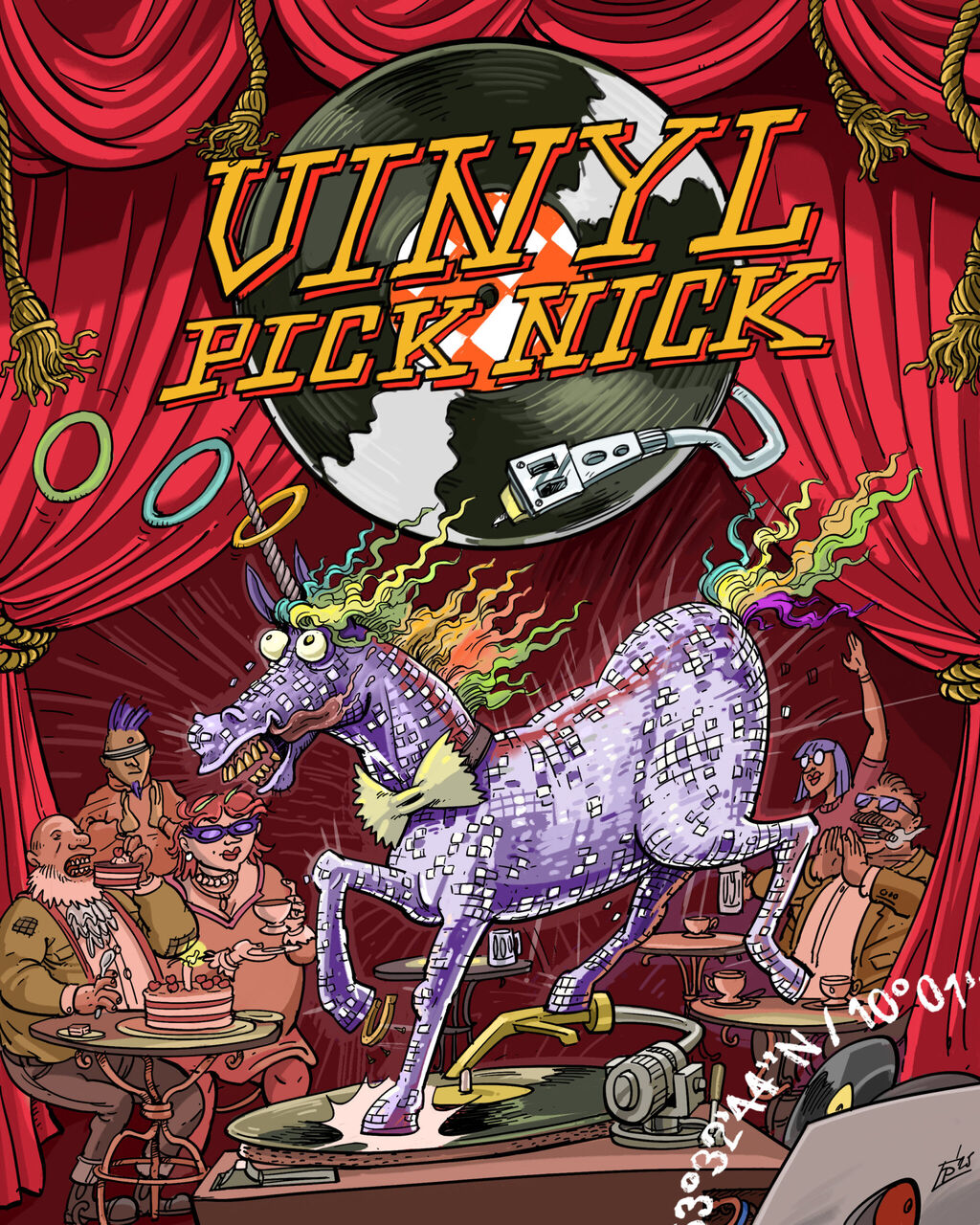 Einhorn, Manege, Zirkus, Schallplatten, Vinyl, Plattenspieler, Snacks