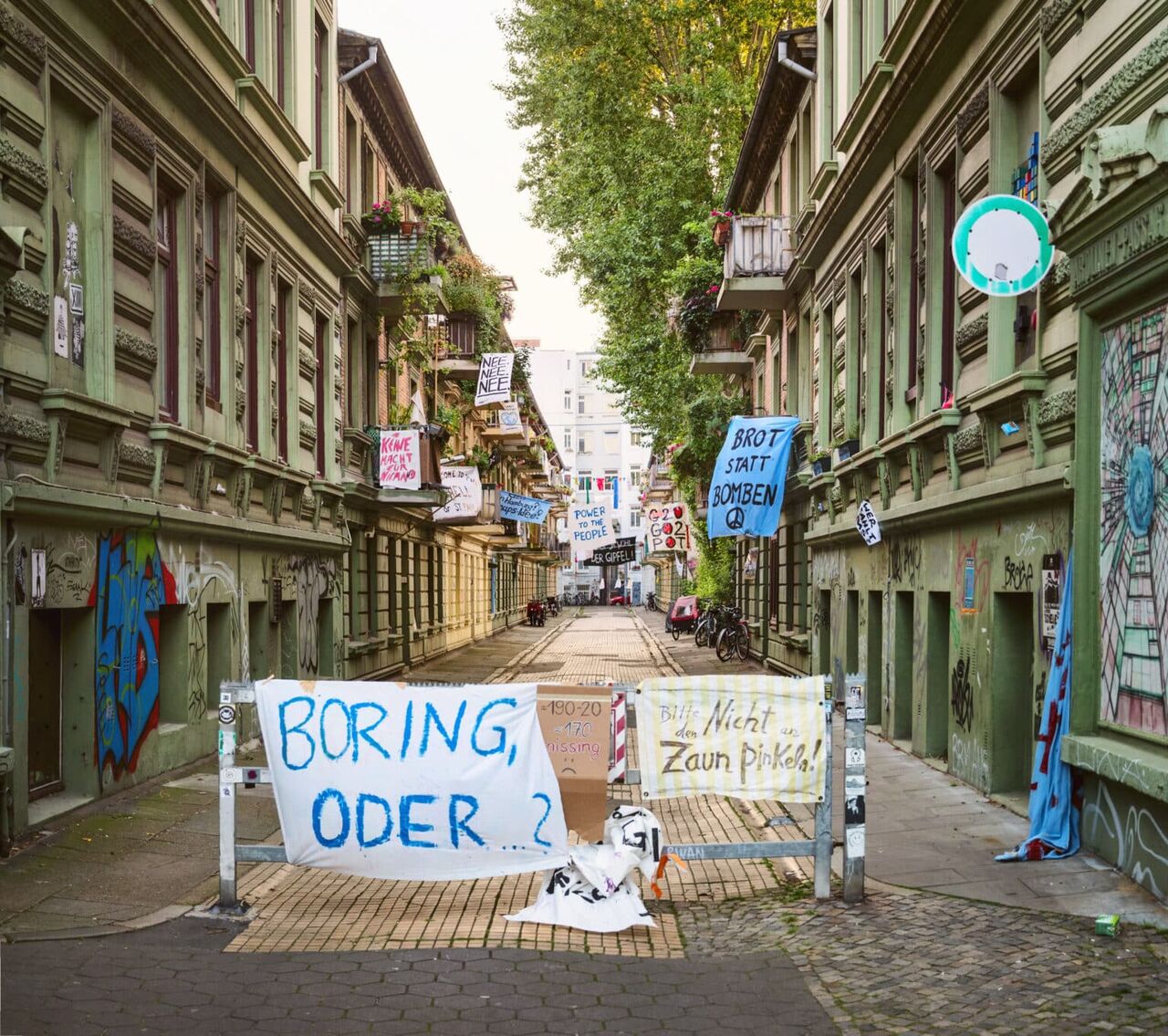 Karolinenpassage während G20, Juli 2017 (Hinrich Schultze)