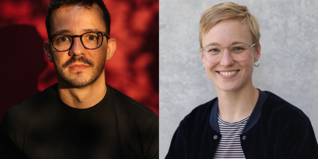 Portraits der Beteiligten: Olivier David & Lisa Mangold (v.l.n.r.)