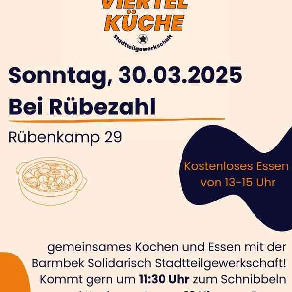 Share Pic mit einfacher Grafik für die Viertelküche mit dem Beitrag genannten Infos zu Zeit und Ort.