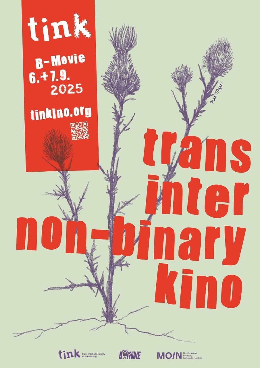 Plakat mit Text design. Im Hintergrund eine Distel. 
