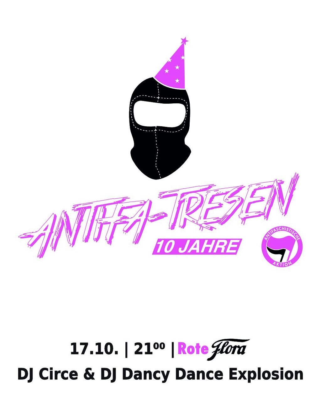 10 Jahre Antifa-Tresen. 17.10.2025, 21 Uhr, Rote Flora mit DJ Circe und DJ Dancy Dance Explosion