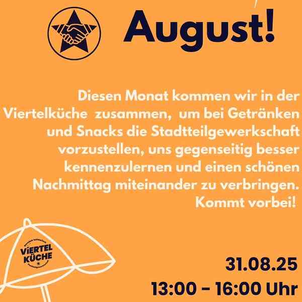 Einfache Grafik zur Viertelküche im August mit den im Text genannten Daten.