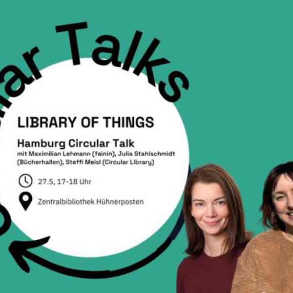 Maximilian Lehmann ( Fainin), Julia Stahlschmidt(Bücherhallen) und Steffi Meisl (Circular Library Network) x