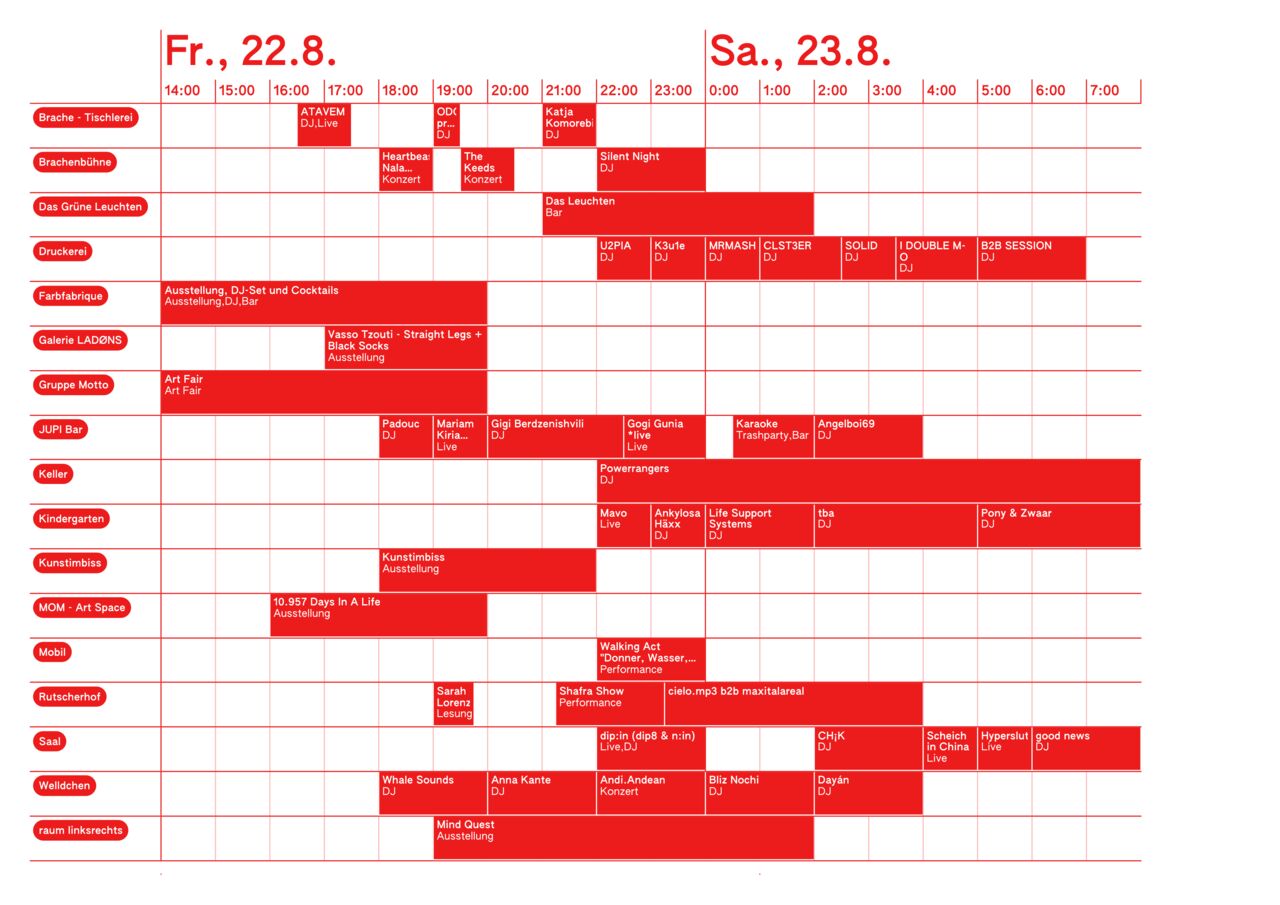 16. Gängeviertel Geburstag - Timetable des 2. Tags