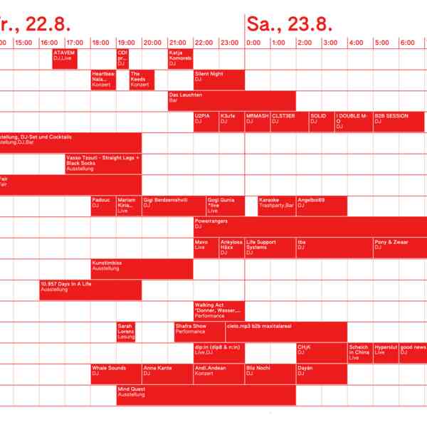 16. Gängeviertel Geburstag - Timetable des 2. Tags 