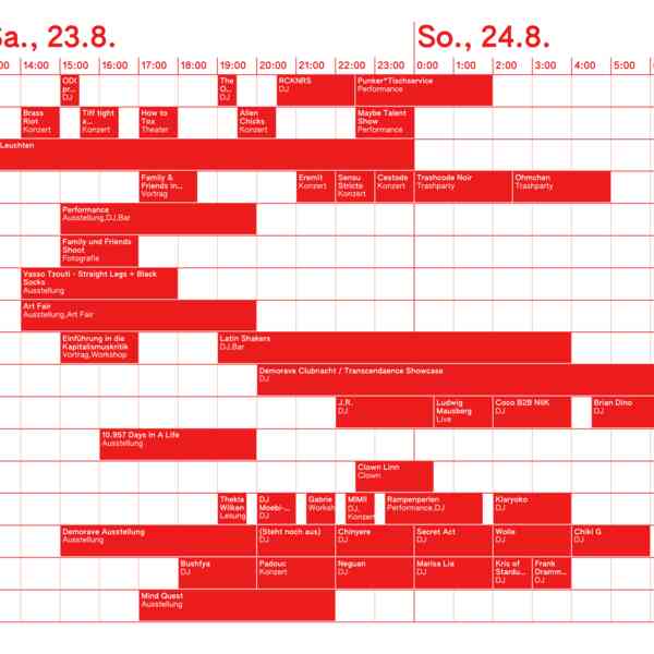 16. Gängeviertel Geburstag - Timetable des 3. Tags 