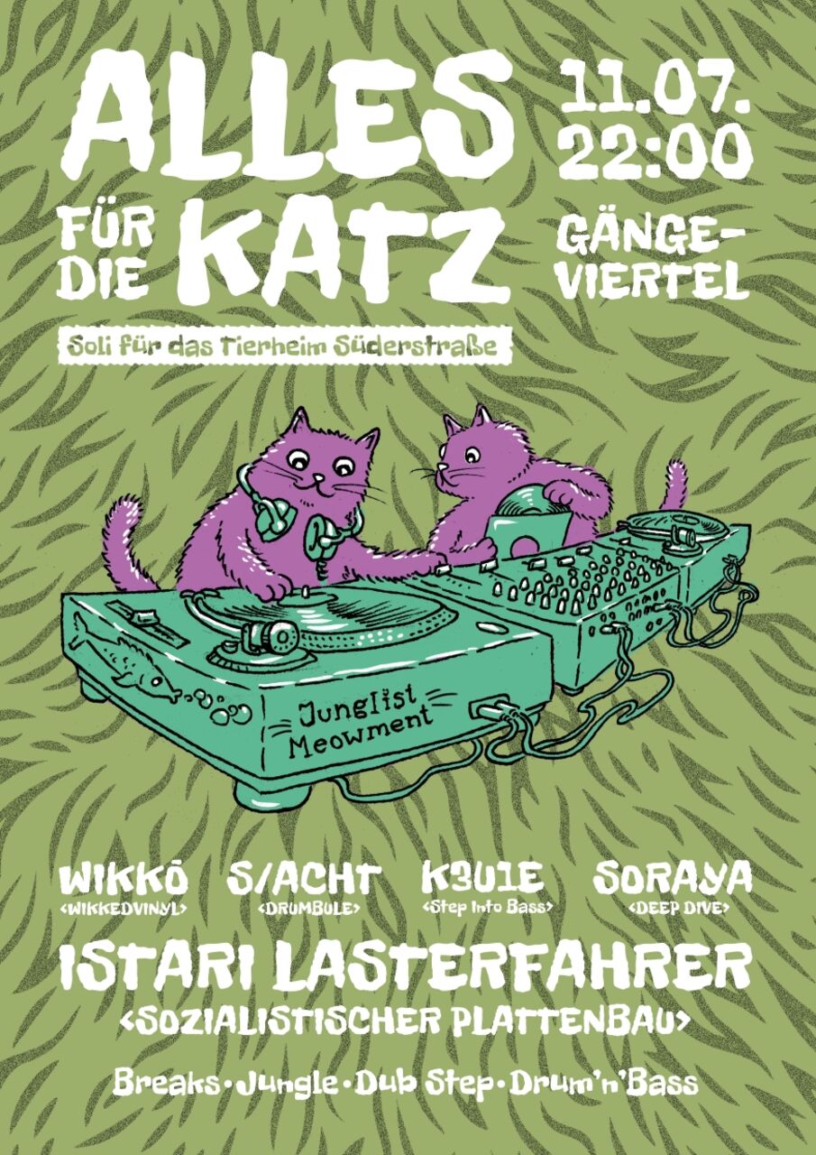 Alles für die Katz Event Flyer mit Lineup