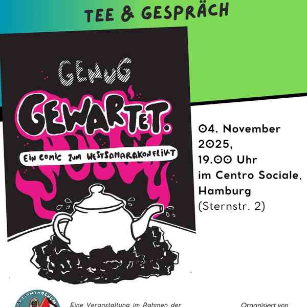 Das Sharepic zeigt das Cover des Comic "Genug gewartet" sowie alle Informationen zur Veranstaltung.