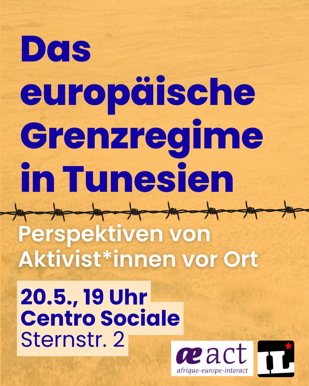Text "Das europäische Grenzregime in Tunesien. Perspektiven von Aktivist*innen vor Ort."