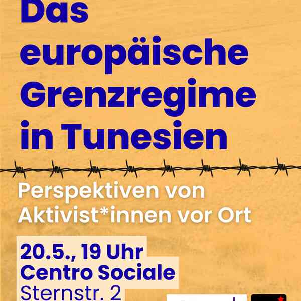 Text "Das europäische Grenzregime in Tunesien. Perspektiven von Aktivist*innen vor Ort."