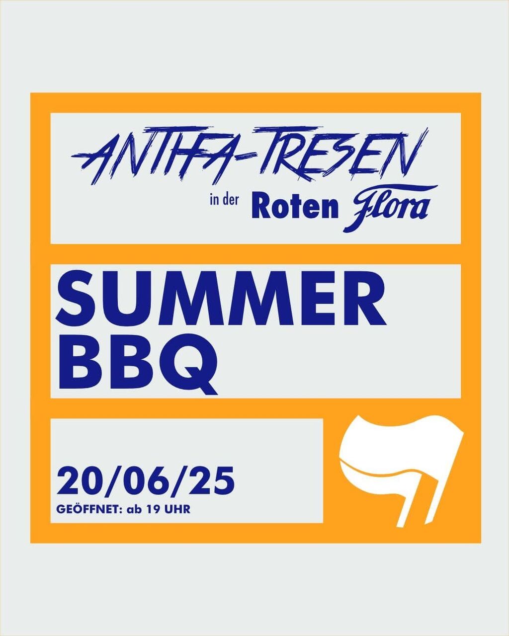 Antifa-Tresen in der Roten Flora. Summer-BBQ. 20.06.25, Geöffnet ab 19 Uhr